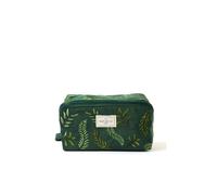Debenhams Women's Makeup Box Bag - Green Leaves Embroidered Velvet
