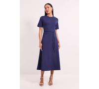 Debenhams Women's Navy High Neck Flared Skirt Ponte Midi Dress | Size: 16 Debenhams Navy 16