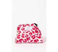 Debenhams Women's Pink Leopard Open Flat Makeup Bag