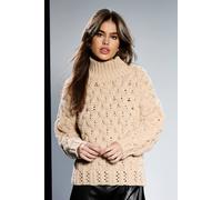 Debenhams Women's Runway 1.8.1.8 Cable Knit Jumper in Cream | Size: Medium