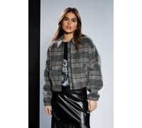 RUNWAY 1.8.1.8 Women's Check Bomber Jacket in Grey | Size: 10 RUNWAY 1.8.1.8 Grey 10