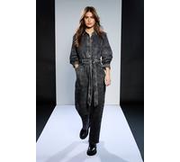Debenhams Women's Runway 1.8.1.8 Garment Wash Jumpsuit in Charcoal | Size: 6