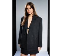 Debenhams Women's Runway 1.8.1.8 Wool Mix Double Breasted Blazer in Charcoal | Size: 8