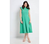 Debenhams Women's Structured Fit & Flare Midi Dress in Green | Size: 16
