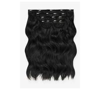 Debenhams Women's Super Thick 16" 5 Piece Brushed Out Wave Clip In Hair Extensions in Natural Black