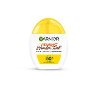 Garnier Vitamin C* Wonder Tint SPF50+, Dark Shade, All-In-1 Tinted Fluid - Even, Protect and Brighten - 5% [GLYCERIN + NIACINAMIDE + VITAMIN C*] - 40ml