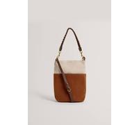 Debenhams Woven Handle Medium Bucket Bag Tan tan