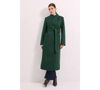 Debenhams Wrap Belted Coat In Dark Green dark green 16