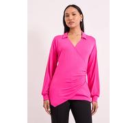 Principles Women's Pink Wrap Front Jersey Shirt | Size: 14 Principles Pink 14