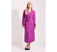 Principles Women's Wrap Neck Belted Crepe Pencil Dress in Magenta | Size: 12 Principles Magenta 12