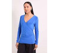 Principles Women's Wrap Ruched Side Long Sleeve Jersey Top in Cobalt | Size: 14 Principles Cobalt 14