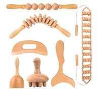 DEBETOOL 7-in-1 Wood Therapy Massage Tools for Body Sculpting & Lymphatic Drainage - Professional Maderoterapia Kit, Natural Wooden Therapy Tools for Cellulite Reduction