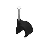 DEBFLEX 700466 Tie Tidy-Electrical Cable Steel Nail-50 Wire Ties D16/19 Black, Lot de 50 Attaches