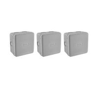 DEBFLEX 718813 718813-Electrical Outdoor Waterproof Set of 3 IP54 Junction Boxes 85 x 85 cm, Grey, 85 mm x 85 mm