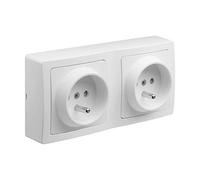 Debflex 746807 Double Socket 2P+T Pre Cable White