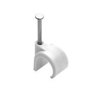 DEBFLEX Cable Ties - 50 White D16/19 - Electrical Cable Clips with Steel Nail