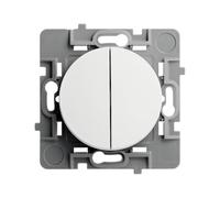 DEBFLEX - Casual Evo - Two-Way Switch - Two Button Wall Switch - Quick Installation - ABS - Recessed Installation - White - 76 x 76 x 34 mm
