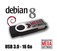 Debian 8 Live - AIO (all in one) - 32 & 64 bits - USB 3.0 memory stick - 16 Go