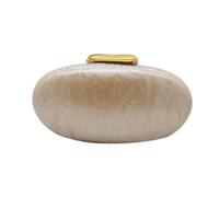 DEBIMY Acrylic Clutch Purse for Women Egg Shape Acrylic Handbags Cute Wedding Party Shoulder Crossbody Bag, Champagne