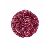 DEBIMY Luxury 3D Rose Flower Clutch Purse for Women Full Crystal Handbag Party Diamond Evening Bag Mini Wedding Purse, Rose Red