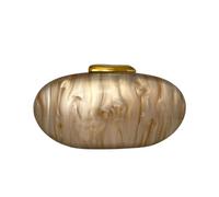 DEBIMY Shell Acrylic Evening Clutch Purse for Women Egg Shape Acrylic Handbags Oval Wedding Party Shoulder Crossbody Bag, Gold