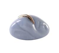 DEBIMY Women Metal Decor Egg Acrylic Clutch Chic Marbling Evening Bag Shell Purse Crossbody Bag for Party Prom Casual, Blue
