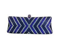 DEBIMY Women Sparkly Diamond Evening Handbag Full Rhinestone Purse Bridal Clutch Bag Crystal Crossbody Bag for Prom Party, Blue