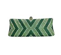 DEBIMY Women Sparkly Diamond Evening Handbag Full Rhinestone Purse Bridal Clutch Bag Crystal Crossbody Bag for Prom Party, Green, Shining Stylish