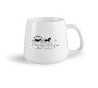 DEBINGY Ceramic Fruit Cup Ceramic Coffee Cup Cinderella Dream is A Wish Your Heart Makes The Girl （14oz/400ml） Restaurant, Office