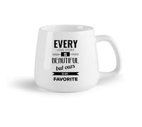 DEBINGY Ceramic Fruit Cup Ceramic Coffee Cup Romantic Words Quotes Love Stories Favorite Study Room （14oz/400ml） for Office, Home