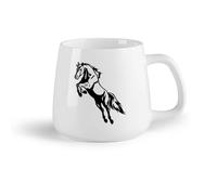 DEBINGY Ceramic Fruit Cup Ceramic Coffee Cup Vintage Vaulting Horse Baby Sports Horse Mutual Aid （14oz/400ml） Ceramic Coffee Mugs for Home or Work