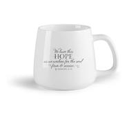 DEBINGY Ceramic Fruit Cup Ceramic Cup Christian Scriptures Sailing We Have This Hope As an Anchor for The Soul Hebrews 6:19 （14oz/400ml） for Office, Home