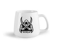 DEBINGY Ceramic Fruit Cup Ceramic Cup Ninja Samurai Warrior Ninja Warrior Karate Boy （14oz/400ml） for Coffee, Soup, Tea, Milk, Latte, hot Cocoa, Ladies, Men