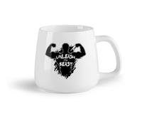 DEBINGY Ceramic Fruit Cup Ceramic Mug Cup Unleash The Beast Beast Mode Logo Motivational Quote Bodybuilding Fitnesscenter （14oz/400ml） for Office, Home