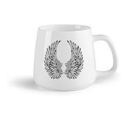 DEBINGY Ceramic Fruit Cup Ceramic Mug Gift Box Latte Mug with Handle Angel Wings （14oz/400ml） Humorous Gift for Coffee Lovers, Work Besties, Coworkers & Friends