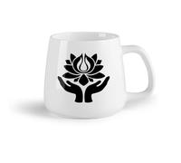 DEBINGY Ceramic Fruit Cup Ceramic Tea Cup Yoga Buddhism Lotus Hand Meditation Mantra Yoga Pose （14oz/400ml） fine China (Ceramic)