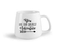 DEBINGY Ceramic Fruit Cup Coffee Cup Adventure Quotes You are Our Greatest Adventure Boho Baby Room （14oz/400ml） for Home or Work