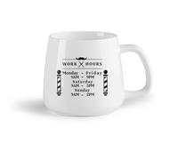 DEBINGY Ceramic Fruit Cup Coffee & Hot Drinks Barber Shop Working Hours Hair Salon Working Hours （14oz/400ml） Great Gift for Lovers