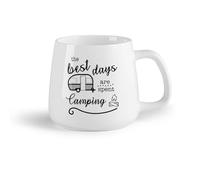 DEBINGY Ceramic Fruit Cup Cool Mugs and Cups The Best Days are Spent Camping Campervan Rv Travel Explore Adventure. （14oz/400ml） for Office, Home