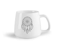 DEBINGY Ceramic Fruit Cup Large Tea Coffee and Hot Chocolate Cups a Dream Catcher Made of neon ed （14oz/400ml） Nice Xmas Gift