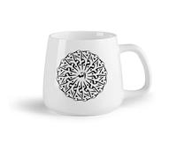 DEBINGY Ceramic Fruit Cup Mug - Ceramic Abstract Calligraphy Random Arabic Letters no Specific Meaning in English （14oz/400ml） Nice Xmas Gift