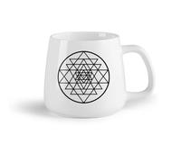 DEBINGY Ceramic Fruit Cup Mug - Ceramic Sri Yantra Meditation Spiritual Sacred Geometry （14oz/400ml） Dishwasher Microwave Safe,for Office and Home