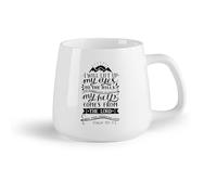 DEBINGY Ceramic Fruit Cup Mug, Coffee/Tea Cup Bible Psalm 121:1-2 Kitchen Christian Psalms Jesus Inspirational Quotes （14oz/400ml） Restaurant, Office