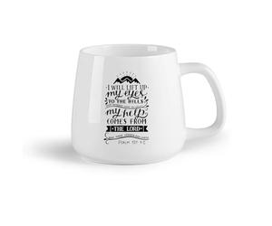 DEBINGY Ceramic Fruit Cup Mug, Coffee/Tea Cup Bible Psalm 121:1-2 Kitchen Christian Psalms Jesus Inspirational Quotes （14oz/400ml） Restaurant, Office