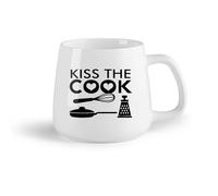 DEBINGY Ceramic Fruit Cup Mug, Coffee/Tea Cup Kiss The Cook Kitchen Restaurant Pan Cooking Tools （14oz/400ml） for Tea Coffee Milk Cappuccino