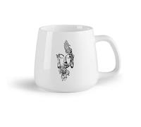 DEBINGY Ceramic Fruit Cup Novelty Ceramic Cup Buddha Gautama Buddha Mask Yoga Studio Shakyamuni Prayer Religion （14oz/400ml） for Home or Work