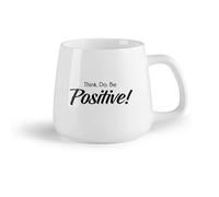 DEBINGY Ceramic Fruit Cup Porcelain Coffee Mugs Think Action Positive Work Motivation （14oz/400ml） Coffee, Tea, Latte, Milk, Cocoa, Juice and Other Hot Drinks