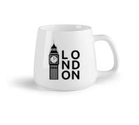 DEBINGY Ceramic Fruit Cup Stoneware Cups for Coffee, Tea, Big Ben England Northern Europe （14oz/400ml） Office, Home, Café, Dishwasher & Microwave Safe