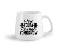 DEBINGY Ceramic Fruit Cup White Mugs Sore Today, Strong Tomorrow Quotes Sports Motivation Exercise Fitnesscenter （14oz/400ml） Restaurant, Office