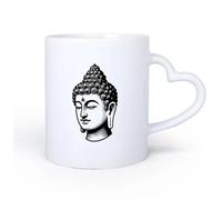 DEBINGY Ceramic Heart-Shaped handleCeramic Coffee Mug of a Buddha Silhouette Happy vesak Day Buddha Purnima 11oz/320ml Restaurant, Office